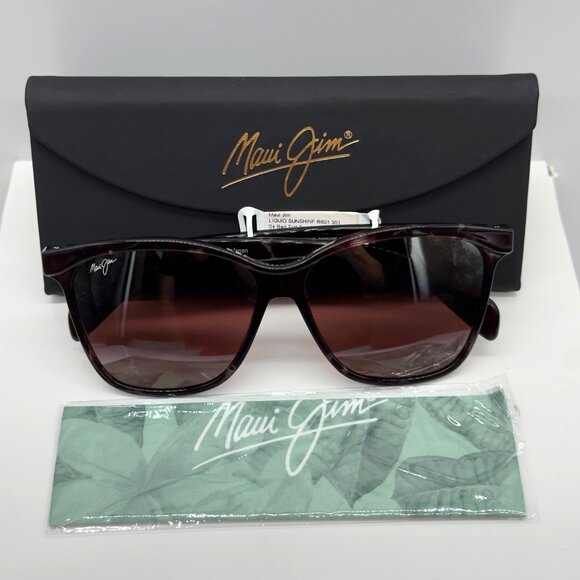 Maui Jim Liquid Sunshine MJ 601 04 Tortoise Frame Maui Rose Polarized Lenses - Picture 1 of 8
